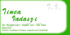 timea vadaszi business card